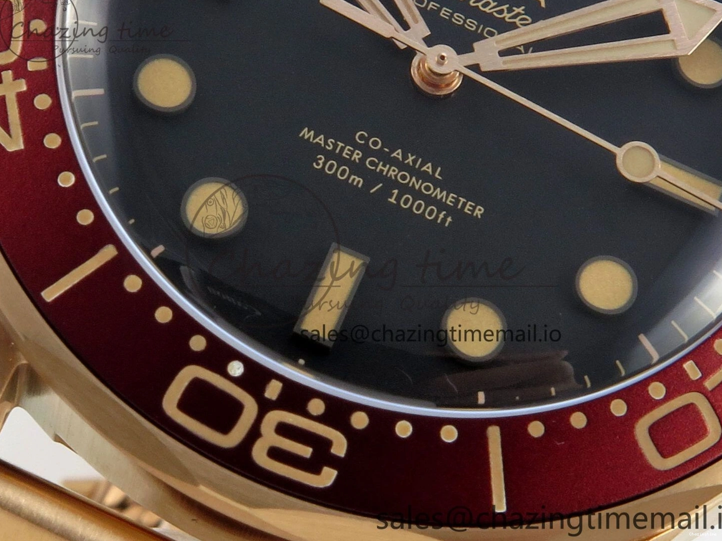 0510 Stylish Seamaster 300M Diver Rose Gold VSF 1:1 Best Edition Black Dial on Mesh Bracelet A 7662